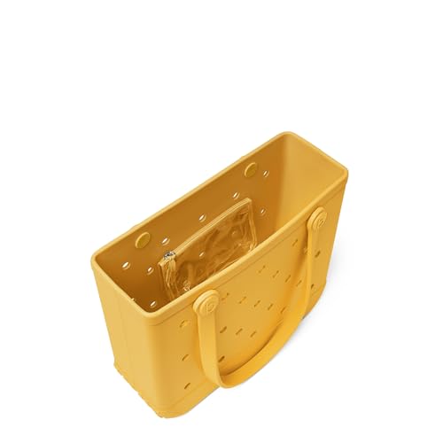 BOGG BAG - Medium Tote - Yellow-there - 15in L x 5in W x 12.5in H - Beach, Pool, Boat, Work, Sports - All Purpose EVA - Lightweight, Washable, Durable