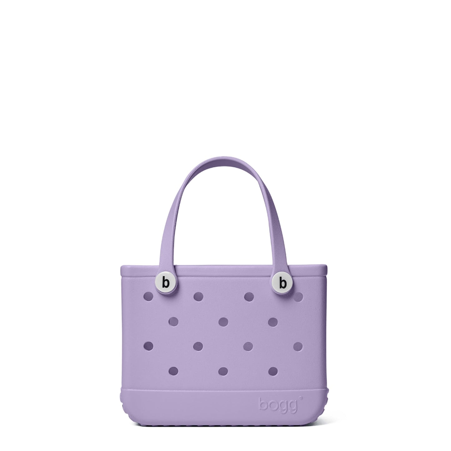 BOGG BAG - Bitty, Small Tote - I Lilac You a Lot, White Buttons - 11in L x 4.5in W x 8.5in H - Beach, Pool, Boat, Work, Sports - All Purpose EVA - Lightweight, Washable, Durable