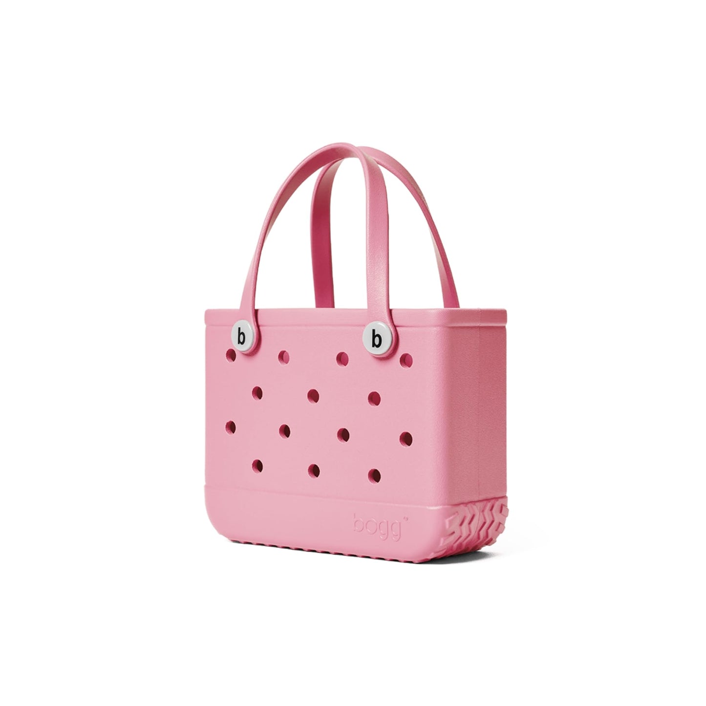 BOGG BAG - Bitty, Small Tote - Blowing Pink Bubbles, White Buttons - 11in L x 4.5in W x 8.5in H - Beach, Pool, Boat, Work, Sports - All Purpose EVA - Lightweight, Washable, Durable