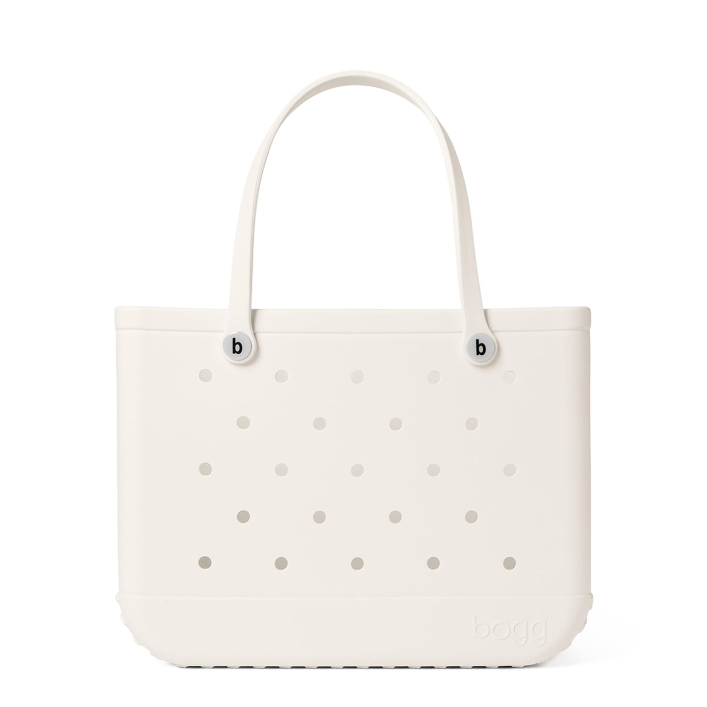 BOGG BAG - Original, Large Tote - Coconut, White Buttons - 19in L x 9in W x 14in H - Beach, Pool, Boat, Sports - All Purpose EVA - Lightweight, Washable, Durable