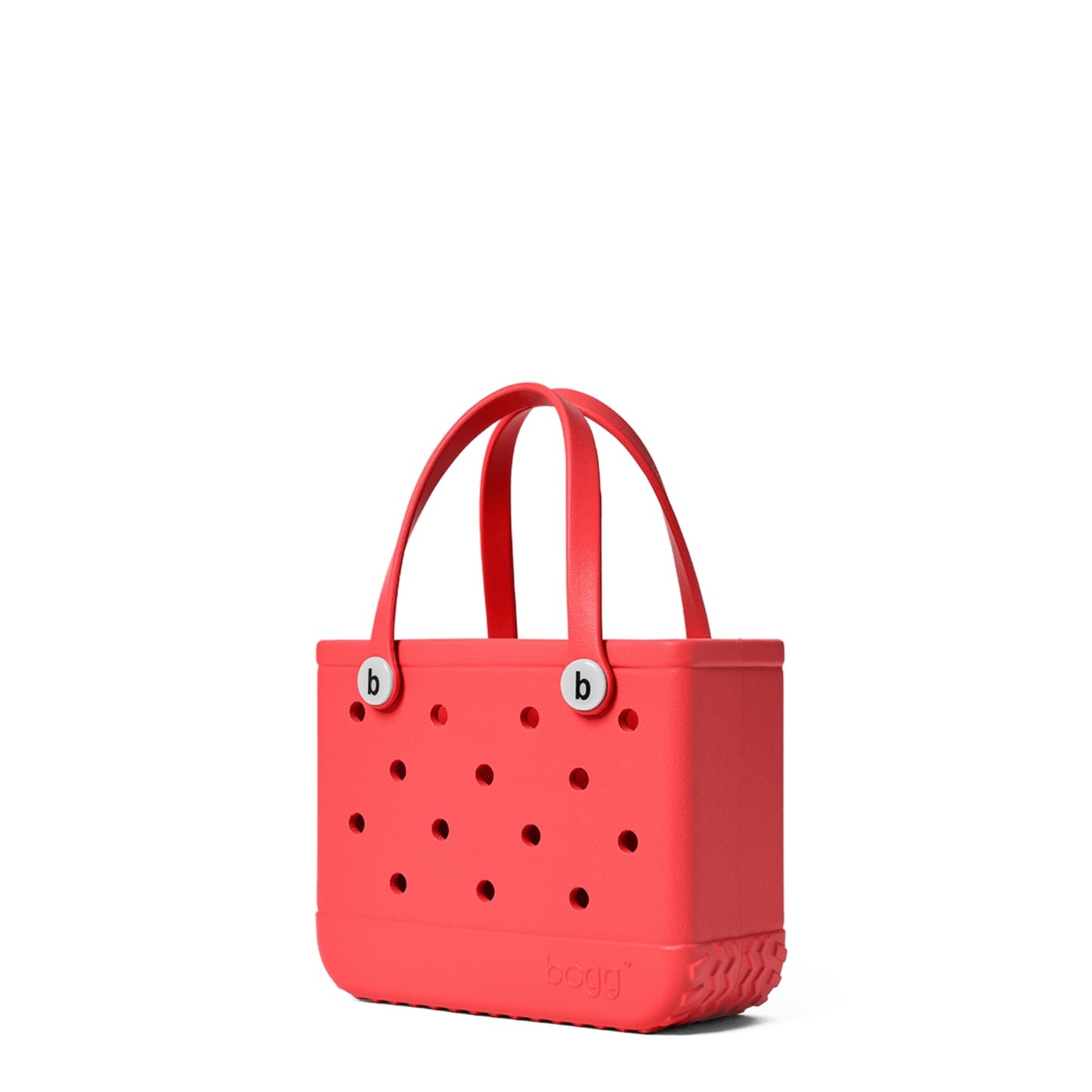 BOGG BAG - Bitty, Small Tote - Coral Me Mine, White Buttons - 11in L x 4.5in W x 8.5in H - Beach, Pool, Boat, Work, Sports - All Purpose EVA - Lightweight, Washable, Durable