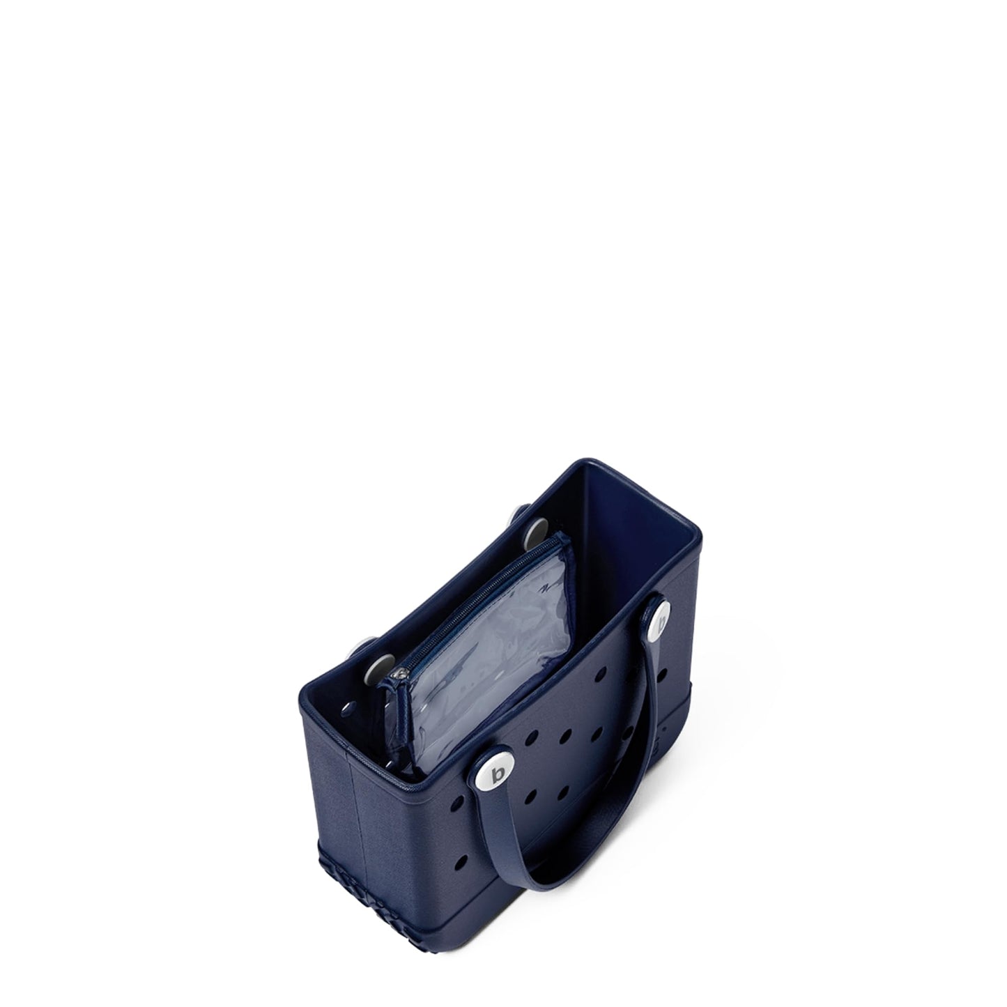 BOGG BAG - Bitty, Small Tote - You Navy Me Crazy, White Buttons - 11in L x 4.5in W x 8.5in H - Beach, Pool, Boat, Work, Sports - All Purpose EVA - Lightweight, Washable, Durable