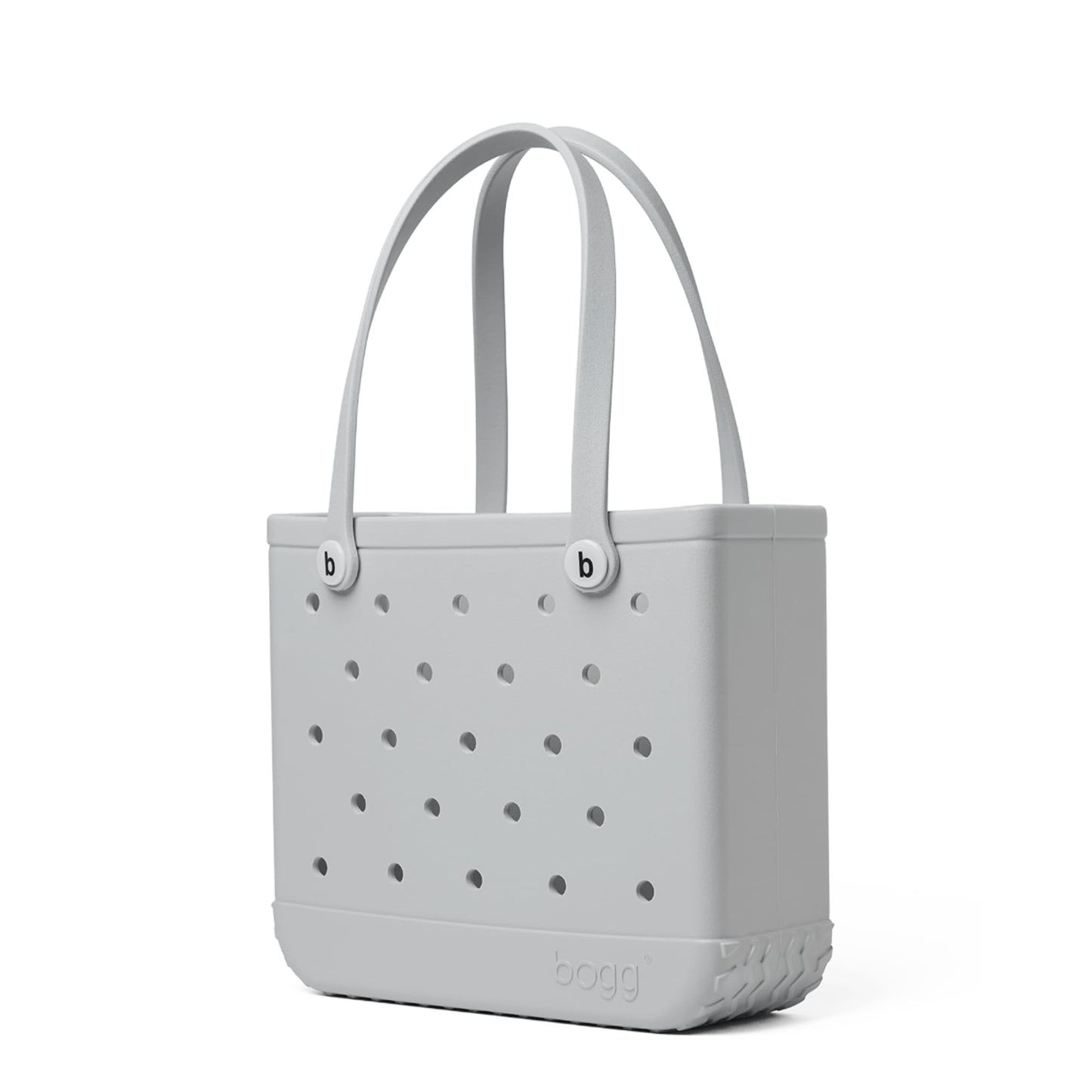 BOGG BAG - Medium Tote - Shades of Gray, White Buttons - 15in L x 5in W x 12.5in H - Beach, Pool, Boat, Work, Sports - All Purpose EVA - Lightweight, Washable, Durable