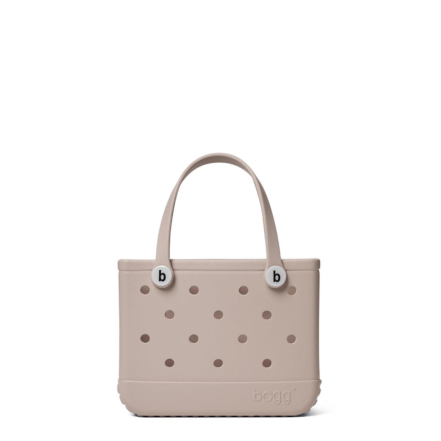 BOGG BAG - Bitty, Small Tote - Mushroom, White Buttons - 11in L x 4.5in W x 8.5in H - Beach, Pool, Boat, Work, Sports - All Purpose EVA - Lightweight, Washable, Durable