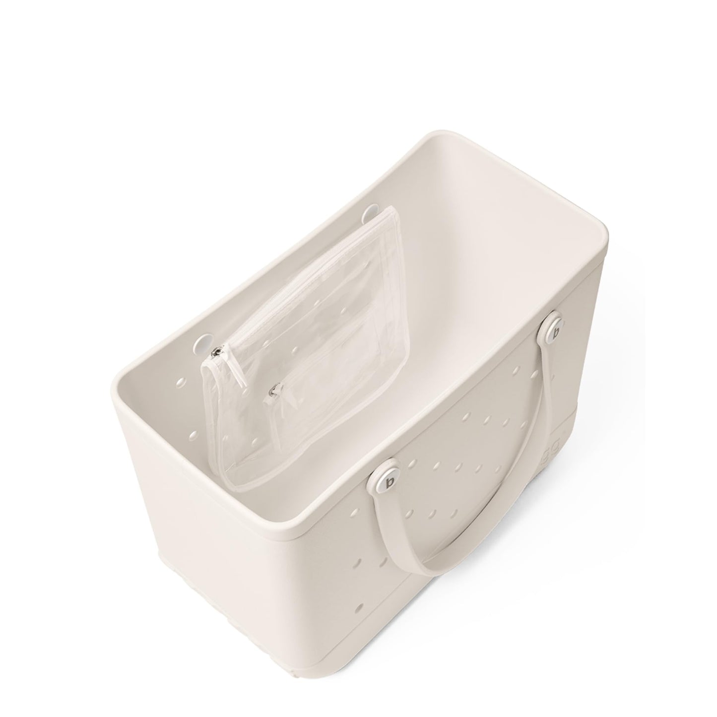 BOGG BAG - Original, Large Tote - Coconut, White Buttons - 19in L x 9in W x 14in H - Beach, Pool, Boat, Sports - All Purpose EVA - Lightweight, Washable, Durable