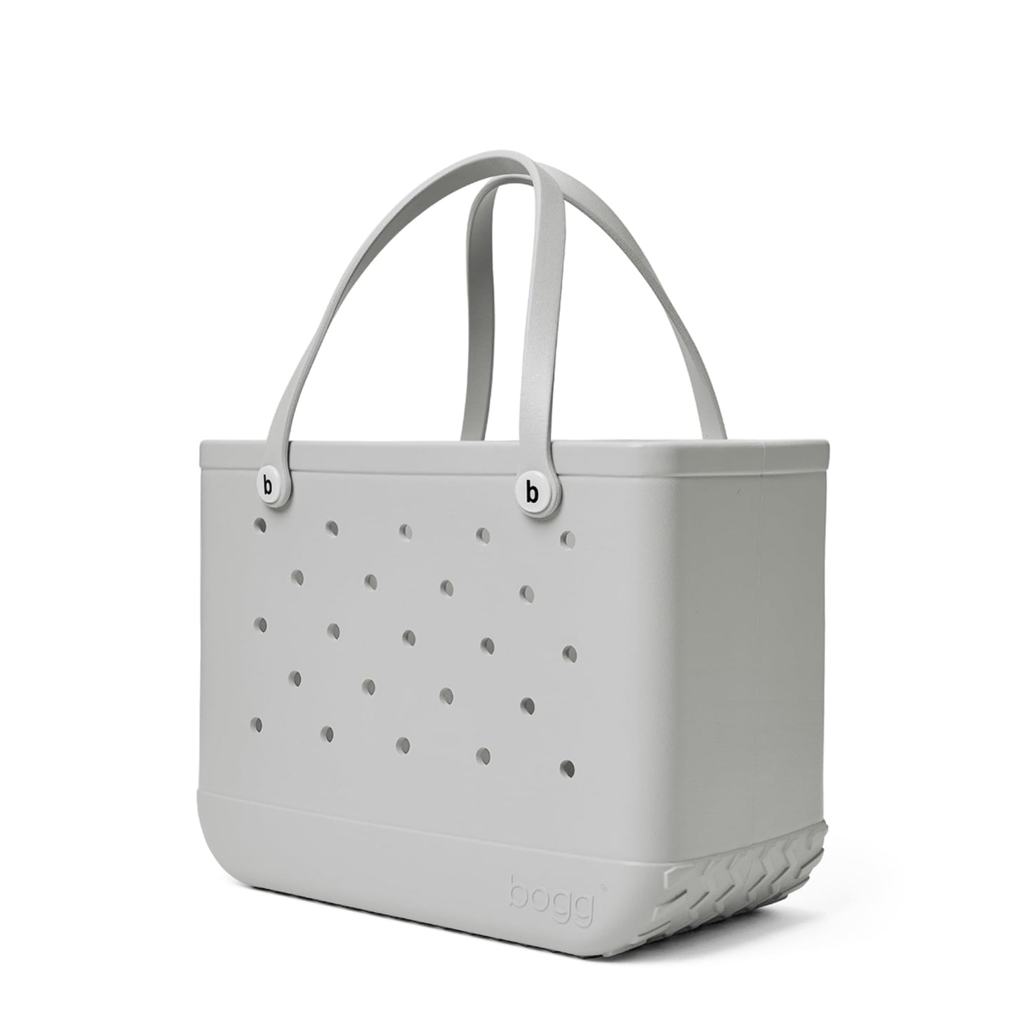 BOGG BAG - Original, Large Tote - Shades of Gray, White Buttons - 19in L x 9in W x 14in H - Beach, Pool, Boat, Sports - All Purpose EVA - Lightweight, Washable, Durable