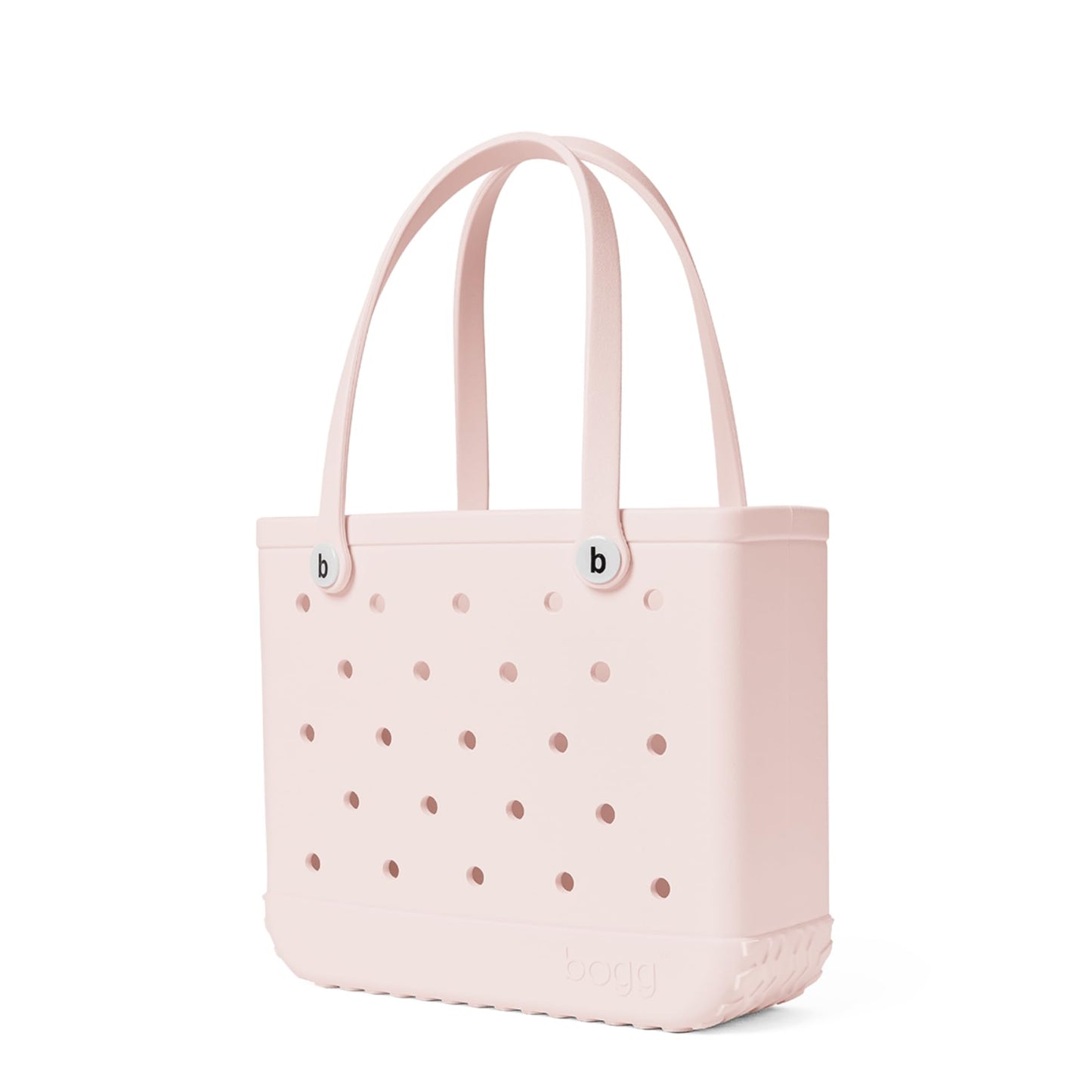BOGG BAG - Medium Tote - Petal Pink, White Buttons - 15in L x 5in W x 12.5in H - Beach, Pool, Boat, Work, Sports - All Purpose EVA - Lightweight, Washable, Durable