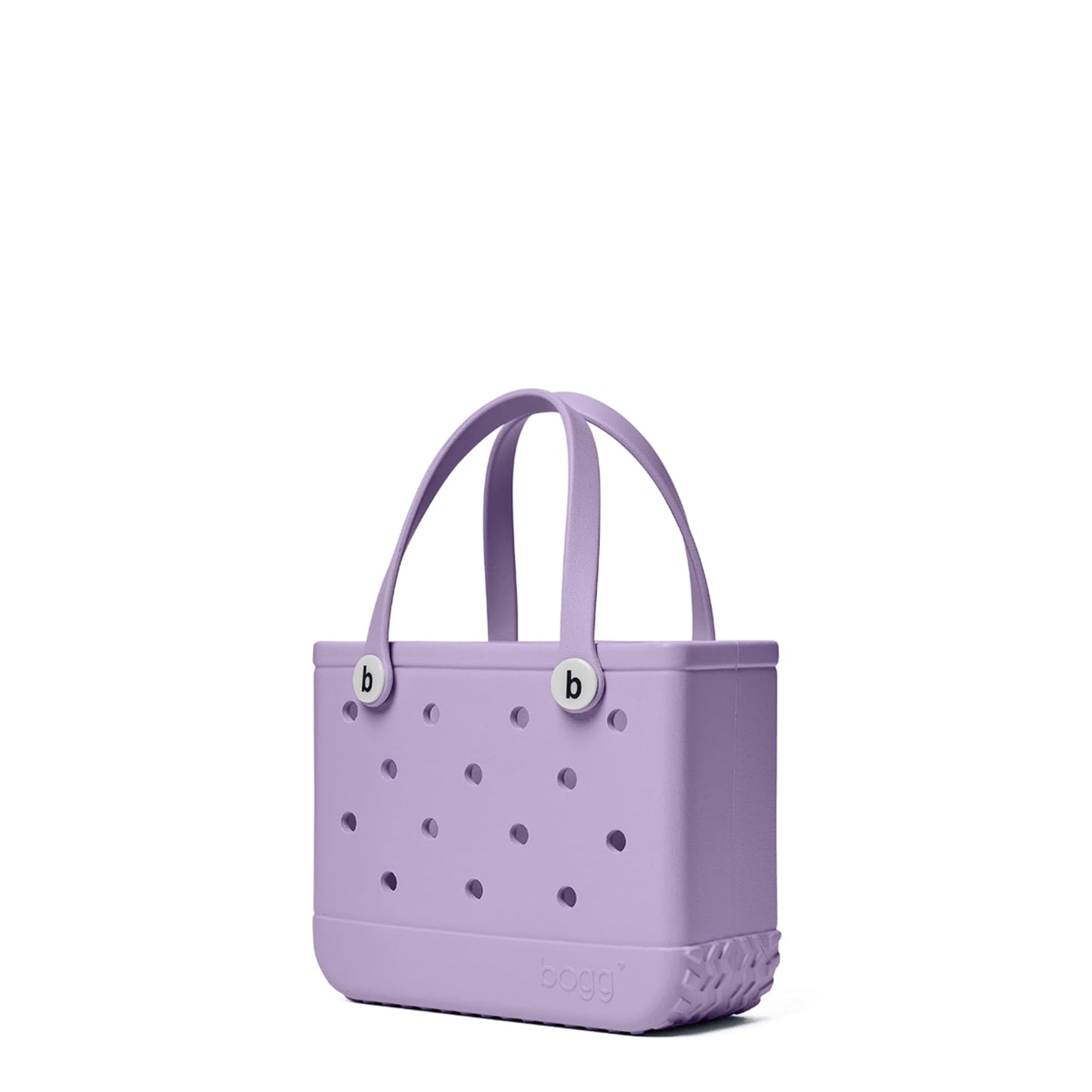 BOGG BAG - Bitty, Small Tote - I Lilac You a Lot, White Buttons - 11in L x 4.5in W x 8.5in H - Beach, Pool, Boat, Work, Sports - All Purpose EVA - Lightweight, Washable, Durable