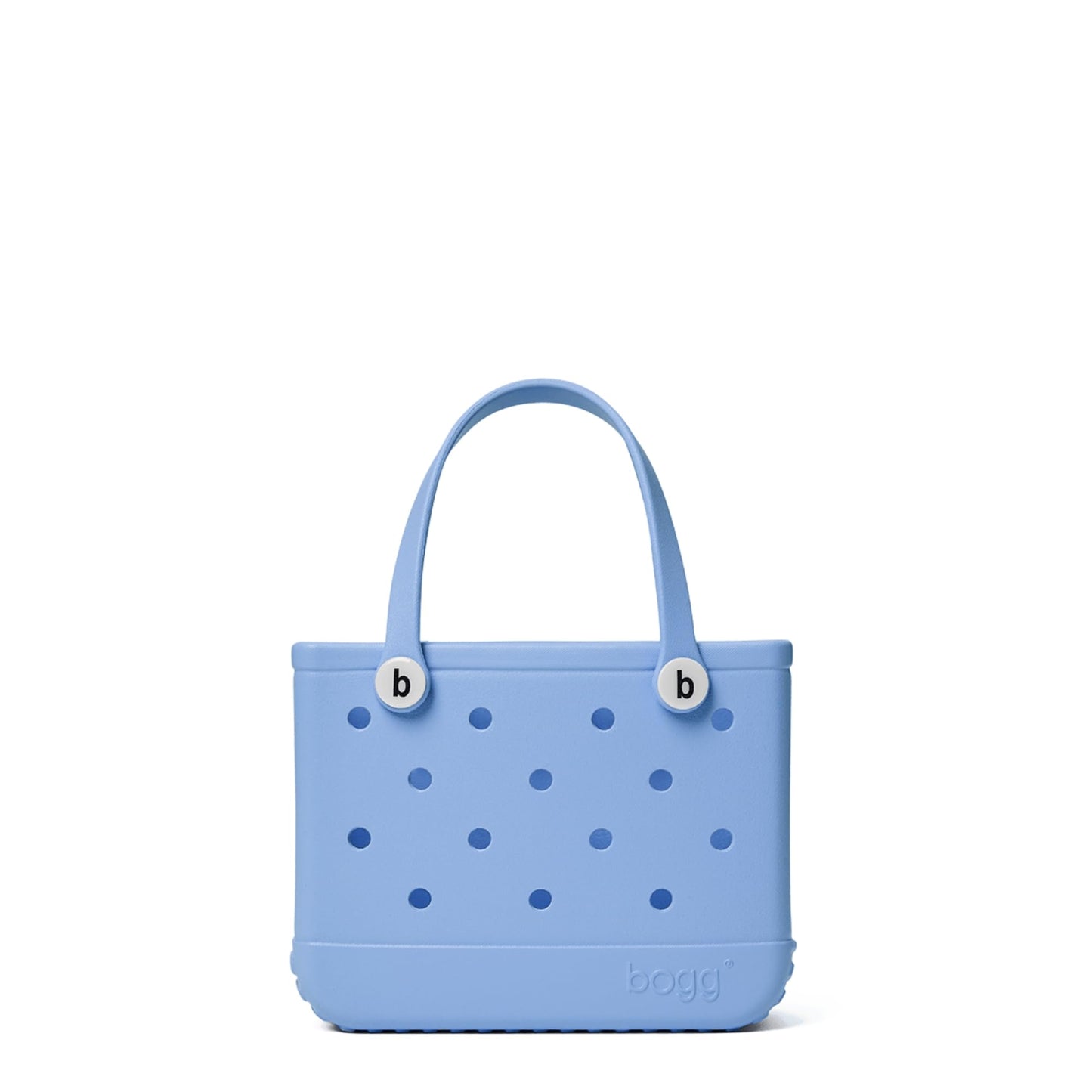 BOGG BAG - Bitty, Small Tote - Carolina on My Mind, White Buttons - 11in L x 4.5in W x 8.5in H - Beach, Pool, Boat, Work, Sports - All Purpose EVA - Lightweight, Washable, Durable
