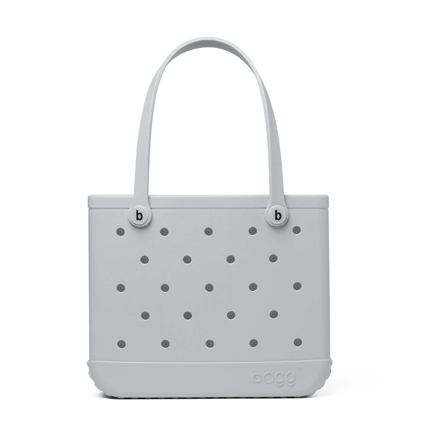 BOGG BAG - Medium Tote - Shades of Gray, White Buttons - 15in L x 5in W x 12.5in H - Beach, Pool, Boat, Work, Sports - All Purpose EVA - Lightweight, Washable, Durable
