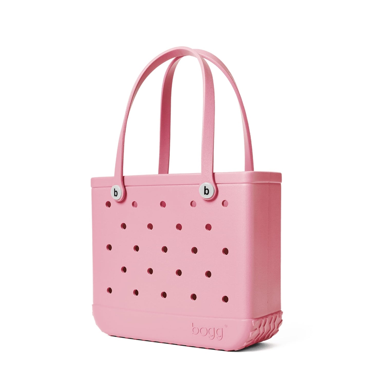 BOGG BAG - Medium Tote - Blowing Pink Bubbles, White Buttons - 15in L x 5in W x 12.5in H - Beach, Pool, Boat, Work, Sports - All Purpose EVA - Lightweight, Washable, Durable