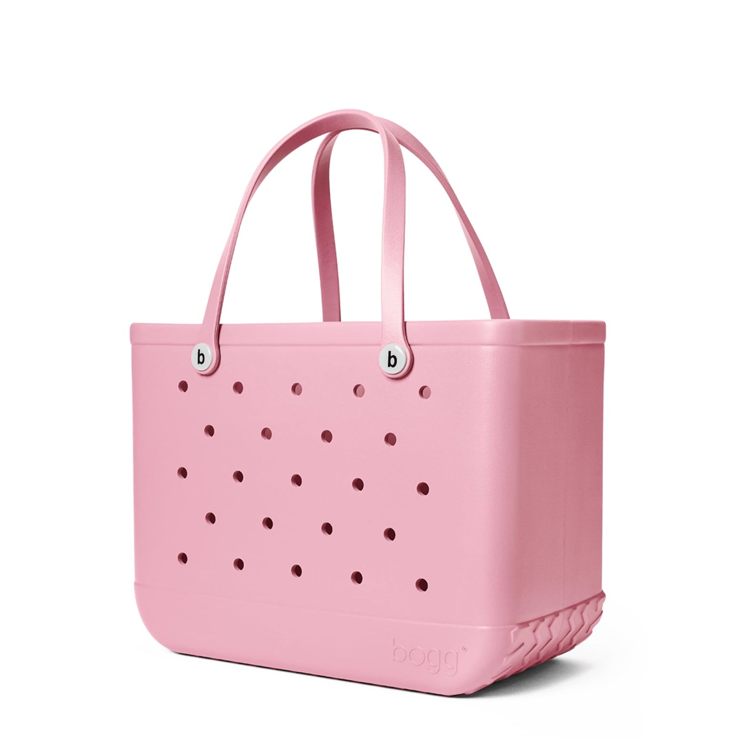 BOGG BAG - Original, Large Tote - Blowing Pink Bubbles, White Buttons - 19in L x 9in W x 14in H - Beach, Pool, Boat, Sports - All Purpose EVA - Lightweight, Washable, Durable