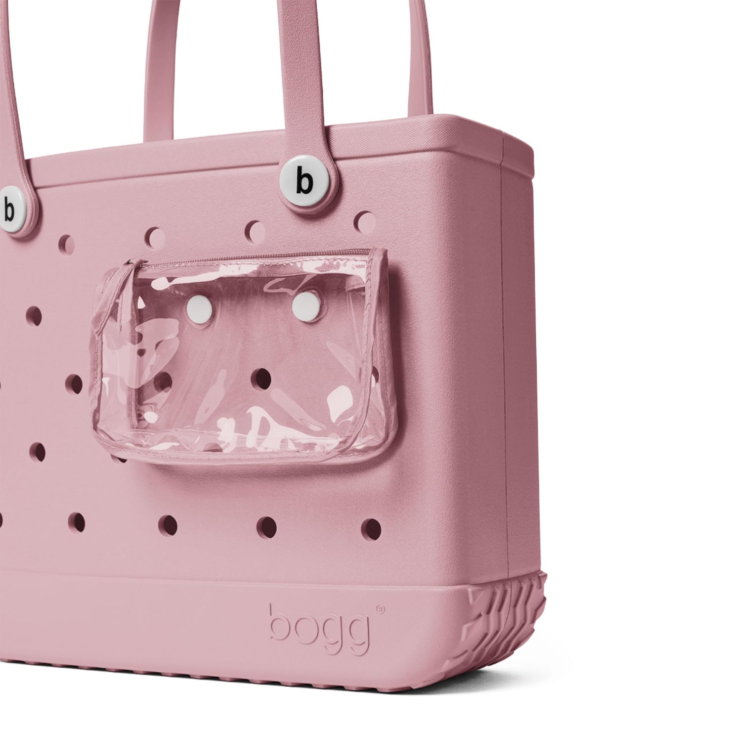 BOGG BAG - Medium Tote - Blushing, White Buttons - 15in L x 5in W x 12.5in H - Beach, Pool, Boat, Work, Sports - All Purpose EVA - Lightweight, Washable, Durable