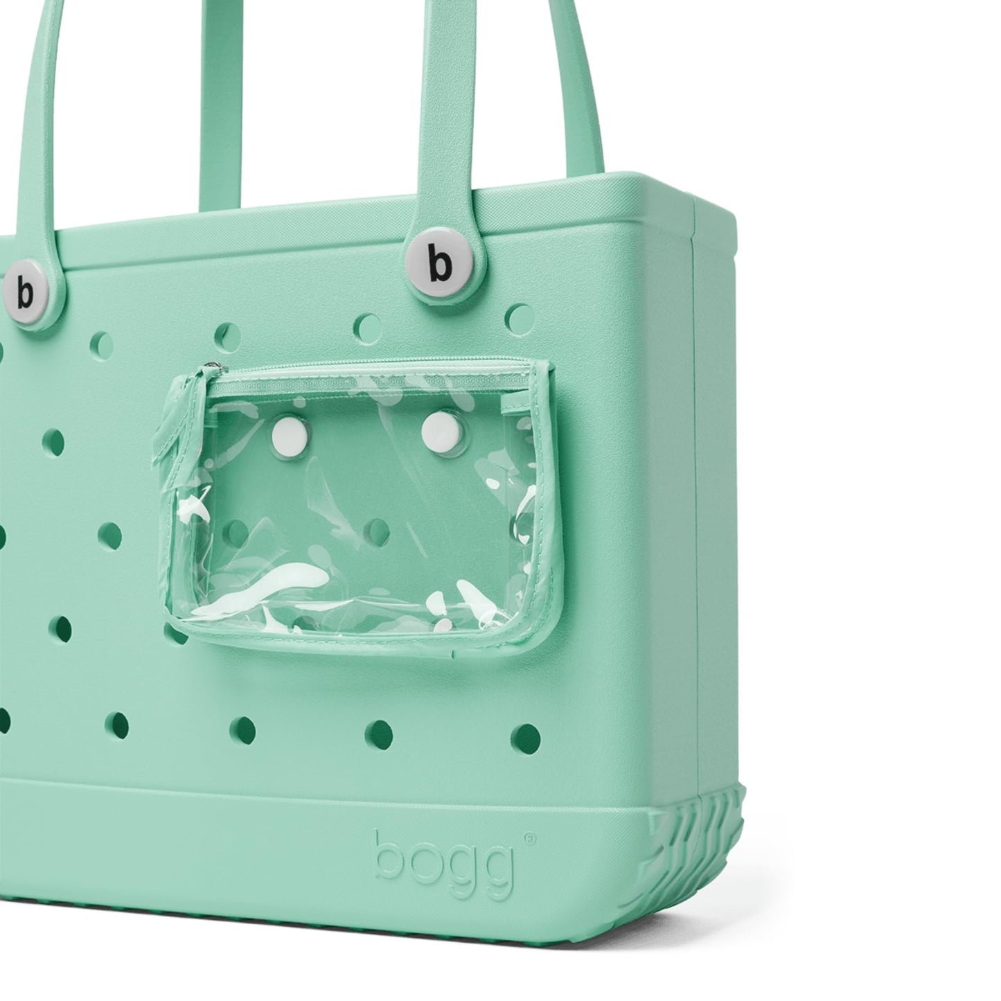 BOGG BAG - Medium Tote - Under the Sea(foam), White Buttons - 15in L x 5in W x 12.5in H - Beach, Pool, Boat, Work, Sports - All Purpose EVA - Lightweight, Washable, Durable