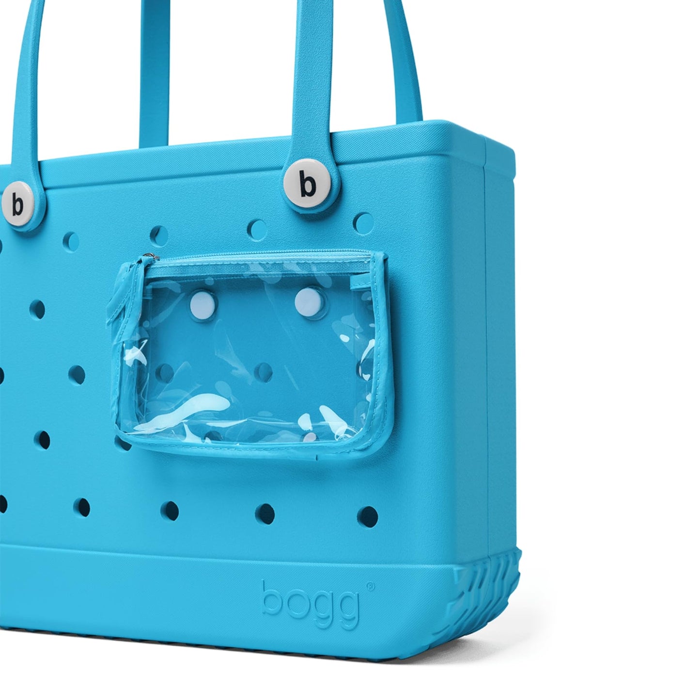 BOGG BAG - Medium Tote - Tiff, White Buttons - 15in L x 5in W x 12.5in H - Beach, Pool, Boat, Work, Sports - All Purpose EVA - Lightweight, Washable, Durable