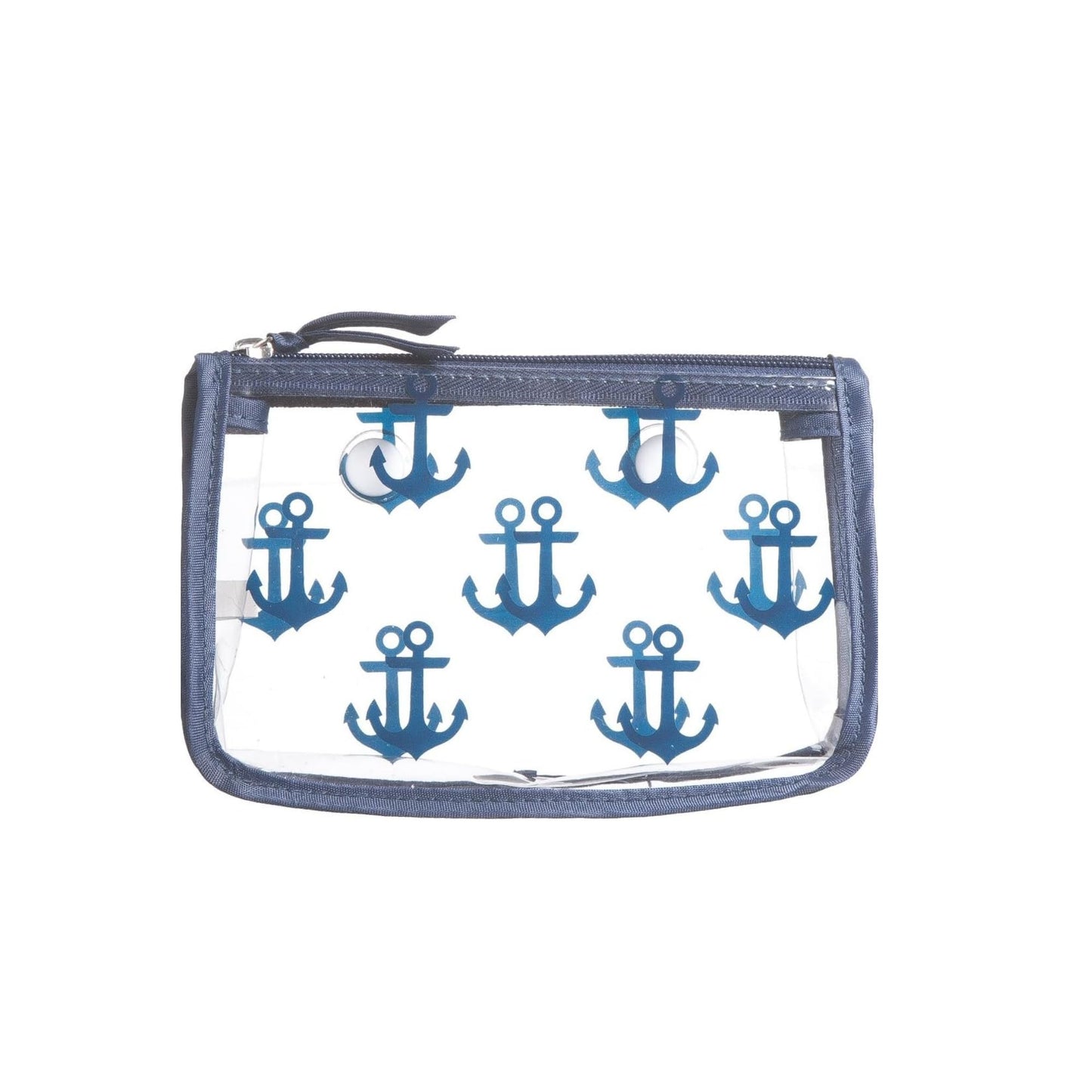 BOGG BAG Clear Designer Zipper Insert (Set of 2) Travel Organizer Storage Pop In Original Bogg and Baby (Navy Anchor)