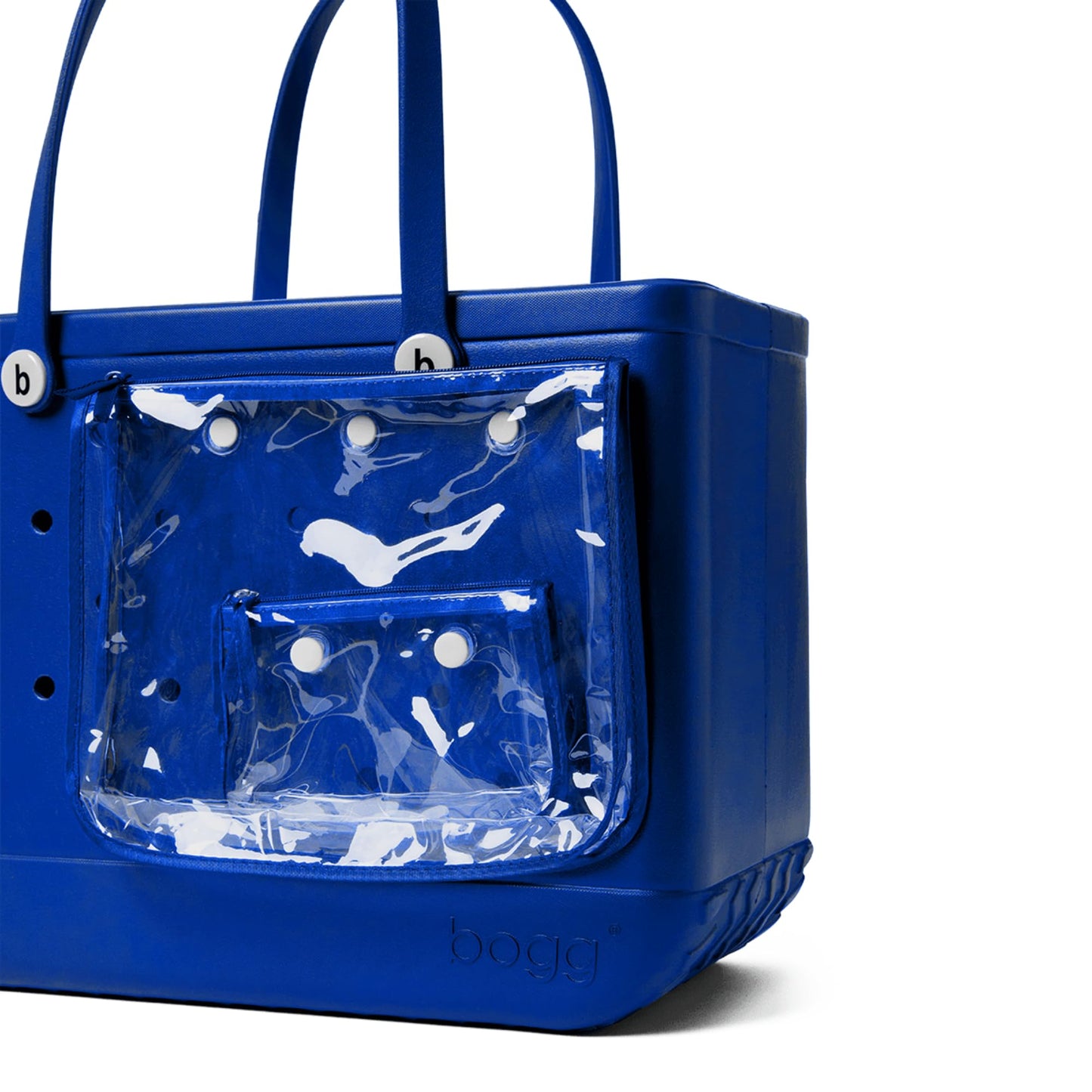 BOGG BAG - Original, Large Tote - Blue-eyed, White Buttons - 19in L x 9in W x 14in H - Beach, Pool, Boat, Sports - All Purpose EVA - Lightweight, Washable, Durable