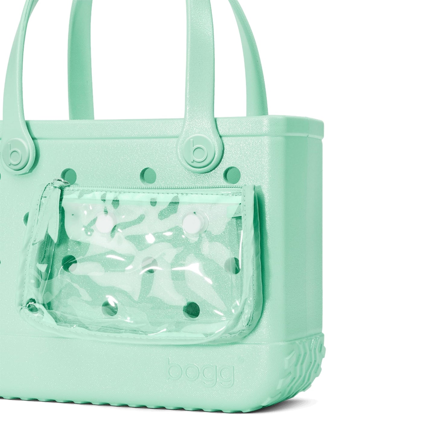 BOGG BAG - Bitty, Small Tote - Sea(foam) Shimmer - 11in L x 4.5in W x 8.5in H - Beach, Pool, Boat, Work, Sports - All Purpose EVA - Lightweight, Washable, Durable