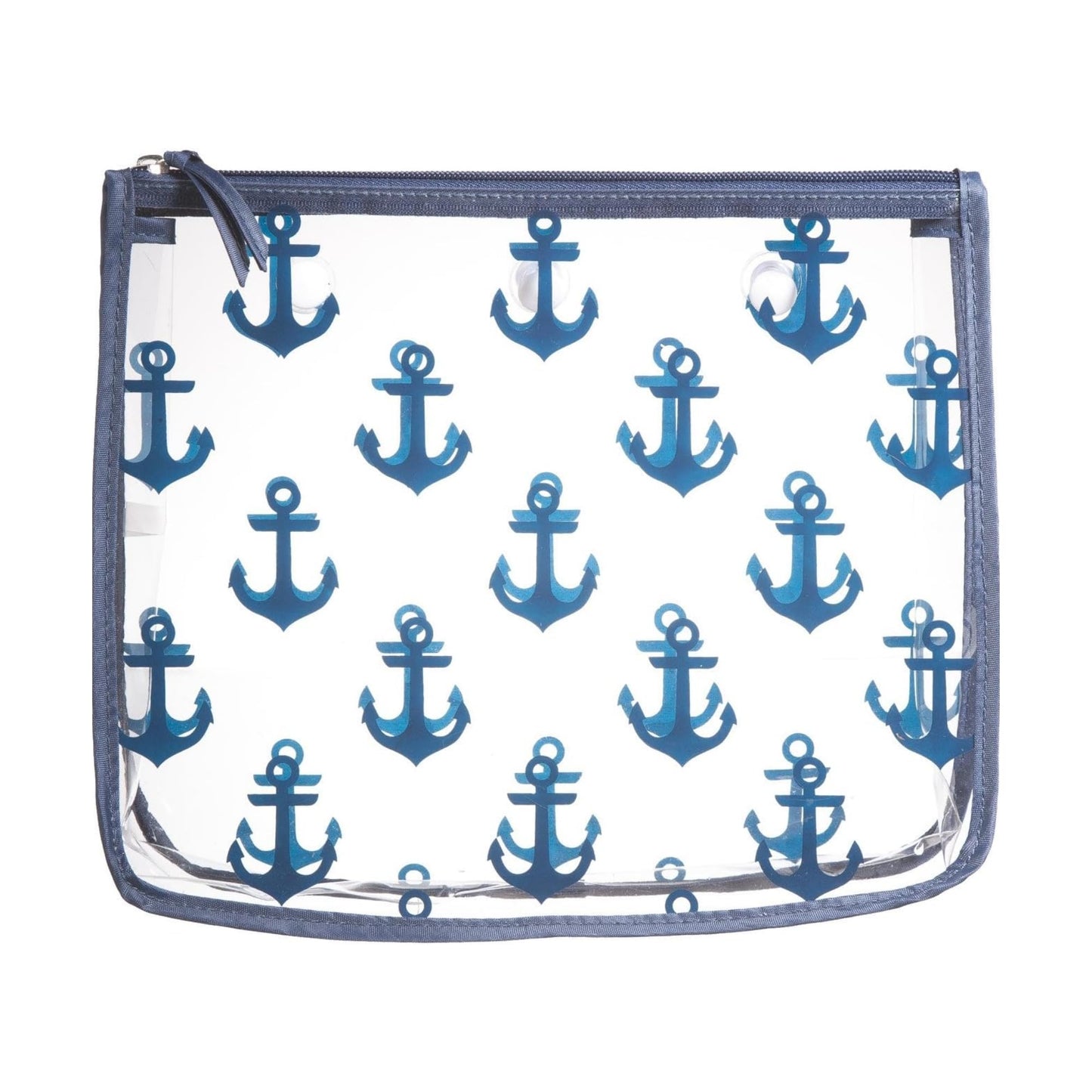 BOGG BAG Clear Designer Zipper Insert (Set of 2) Travel Organizer Storage Pop In Original Bogg and Baby (Navy Anchor)