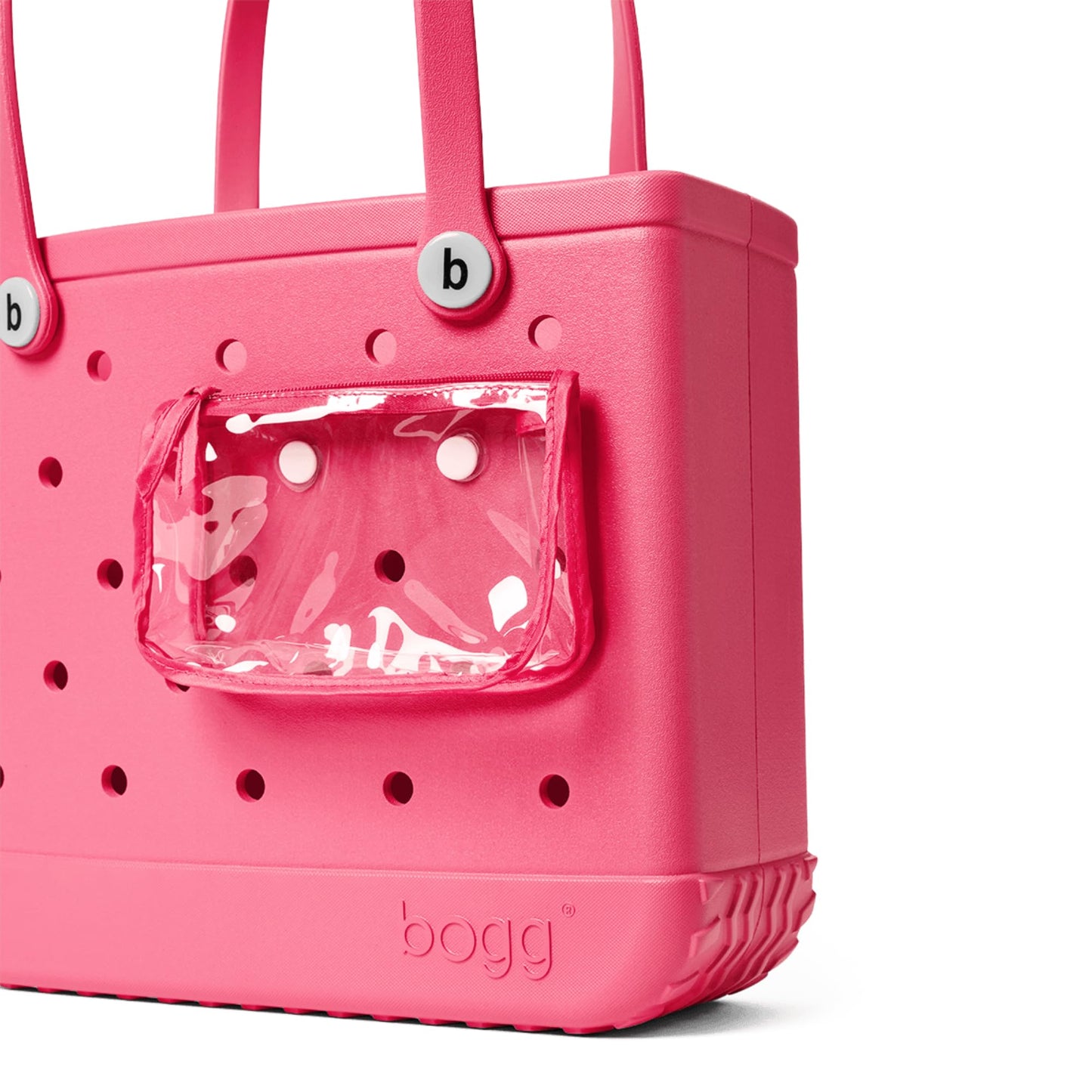 BOGG BAG - Medium Tote - Watermelon, White Buttons - 15in L x 5in W x 12.5in H - Beach, Pool, Boat, Work, Sports - All Purpose EVA - Lightweight, Washable, Durable