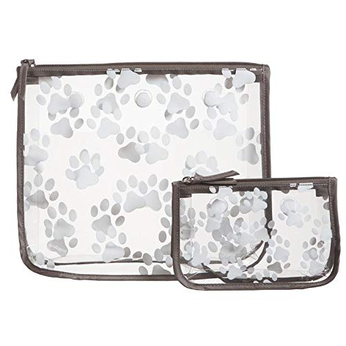 Clear Designer Zipper Insert (Set of 2) Travel Organizer Storage Pop In Bogg Bag (Paws)