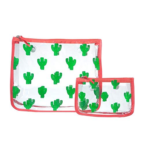 Bogg Bag Clear Designer Zipper Insert (Set of 2) Travel Organizer Storage Pop In (Cactus)
