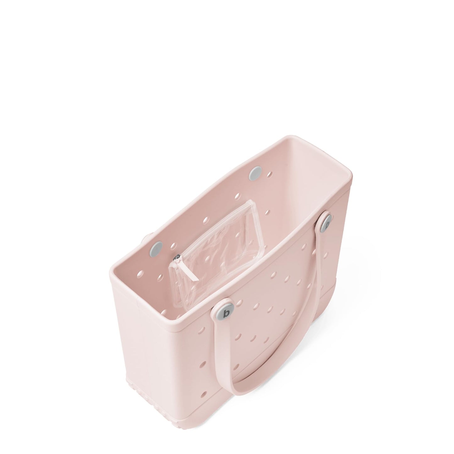 BOGG BAG - Medium Tote - Petal Pink, White Buttons - 15in L x 5in W x 12.5in H - Beach, Pool, Boat, Work, Sports - All Purpose EVA - Lightweight, Washable, Durable