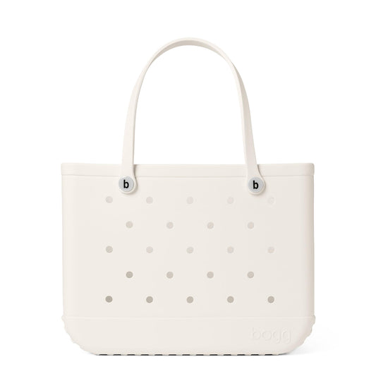 BOGG BAG - Original, Large Tote - Coconut, White Buttons - 19in L x 9in W x 14in H - Beach, Pool, Boat, Sports - All Purpose EVA - Lightweight, Washable, Durable