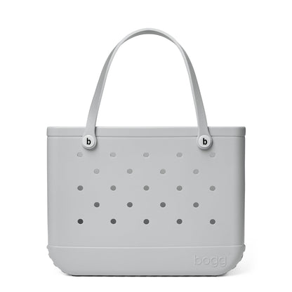 BOGG BAG - Original, Large Tote - Shades of Gray, White Buttons - 19in L x 9in W x 14in H - Beach, Pool, Boat, Sports - All Purpose EVA - Lightweight, Washable, Durable