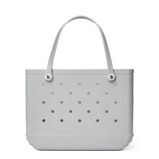 BOGG BAG - Original, Large Tote - Shades of Gray, White Buttons - 19in L x 9in W x 14in H - Beach, Pool, Boat, Sports - All Purpose EVA - Lightweight, Washable, Durable