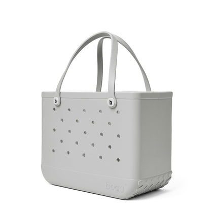 BOGG BAG - Original, Large Tote - Shades of Gray, White Buttons - 19in L x 9in W x 14in H - Beach, Pool, Boat, Sports - All Purpose EVA - Lightweight, Washable, Durable