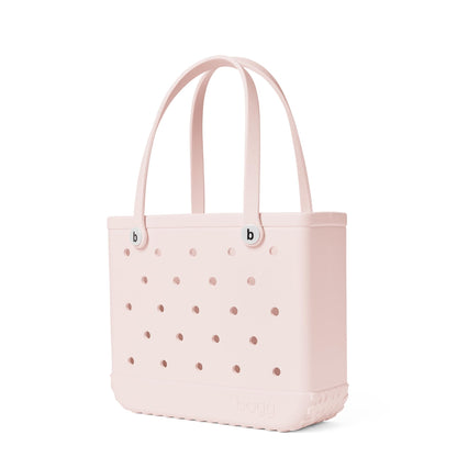 BOGG BAG - Medium Tote - Petal Pink, White Buttons - 15in L x 5in W x 12.5in H - Beach, Pool, Boat, Work, Sports - All Purpose EVA - Lightweight, Washable, Durable
