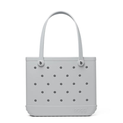 BOGG BAG - Medium Tote - Shades of Gray, White Buttons - 15in L x 5in W x 12.5in H - Beach, Pool, Boat, Work, Sports - All Purpose EVA - Lightweight, Washable, Durable