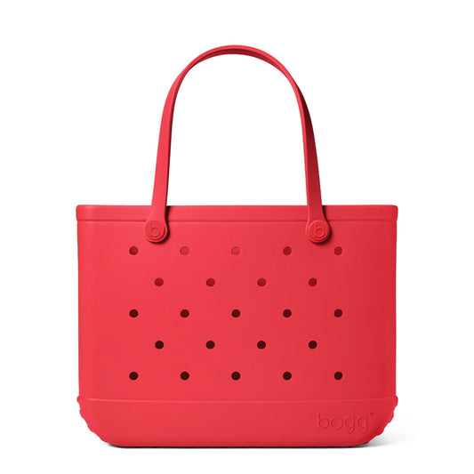 BOGG BAG - Original, Large Tote - Off to the Races, Red - 19in L x 9in W x 14in H - Beach, Pool, Boat, Sports - All Purpose EVA - Lightweight, Washable, Durable
