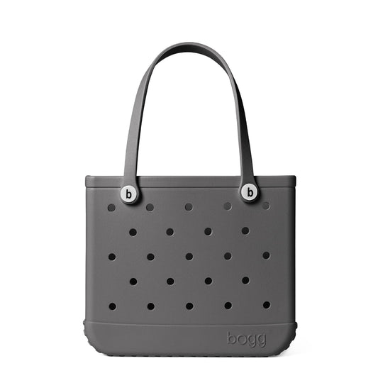 BOGG BAG - Medium Tote - Fogg, White Buttons - 15in L x 5in W x 12.5in H - Beach, Pool, Boat, Work, Sports - All Purpose EVA - Lightweight, Washable, Durable