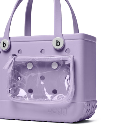 BOGG BAG - Bitty, Small Tote - I Lilac You a Lot, White Buttons - 11in L x 4.5in W x 8.5in H - Beach, Pool, Boat, Work, Sports - All Purpose EVA - Lightweight, Washable, Durable