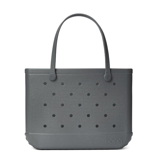 BOGG BAG - Original, Large Tote - Silver Shimmer - 19in L x 9in W x 14in H - Beach, Pool, Boat, Sports - All Purpose EVA - Lightweight, Washable, Durable