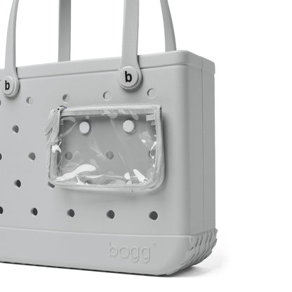 BOGG BAG - Medium Tote - Shades of Gray, White Buttons - 15in L x 5in W x 12.5in H - Beach, Pool, Boat, Work, Sports - All Purpose EVA - Lightweight, Washable, Durable